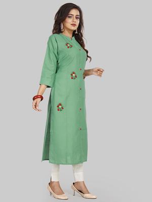 solid embroidered straight kurta - 17743596 - Standard Image - 2