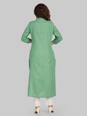 solid embroidered straight kurta - 17743596 - Standard Image - 3