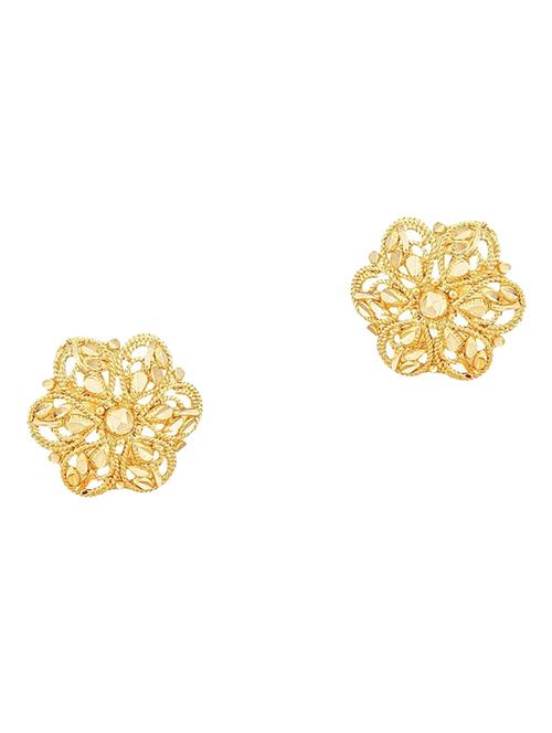gold brass studs earrings - 17743987 - Standard Image - 1