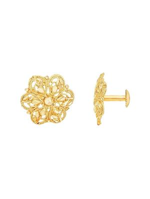 gold brass studs earrings - 17743987 - Standard Image - 2