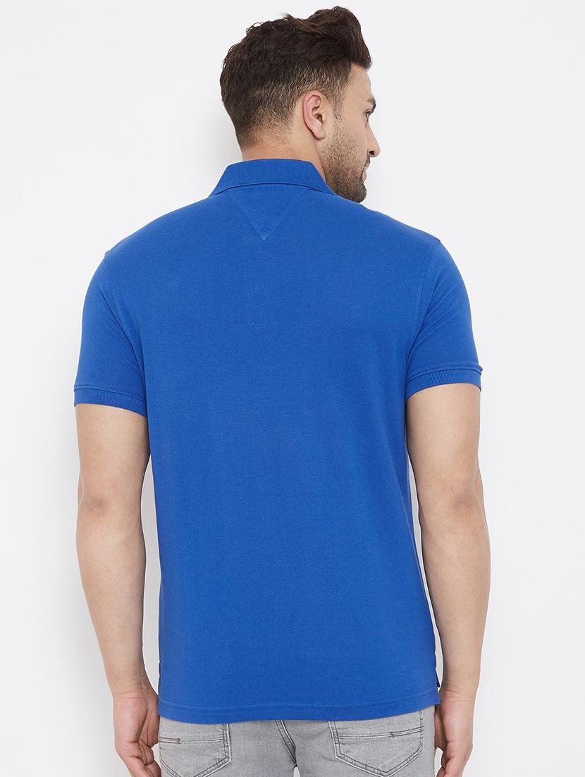 blue solid polo t-shirt - 17744241 - Zoom Image - 3