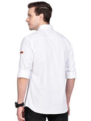 white solid casual shirt - 17744246 - Standard Image - 3