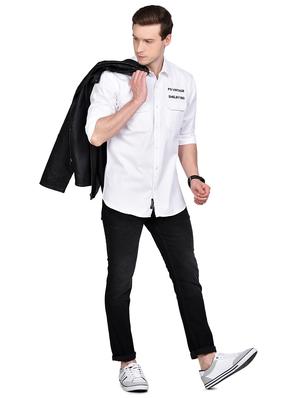 white solid casual shirt - 17744246 - Standard Image - 4