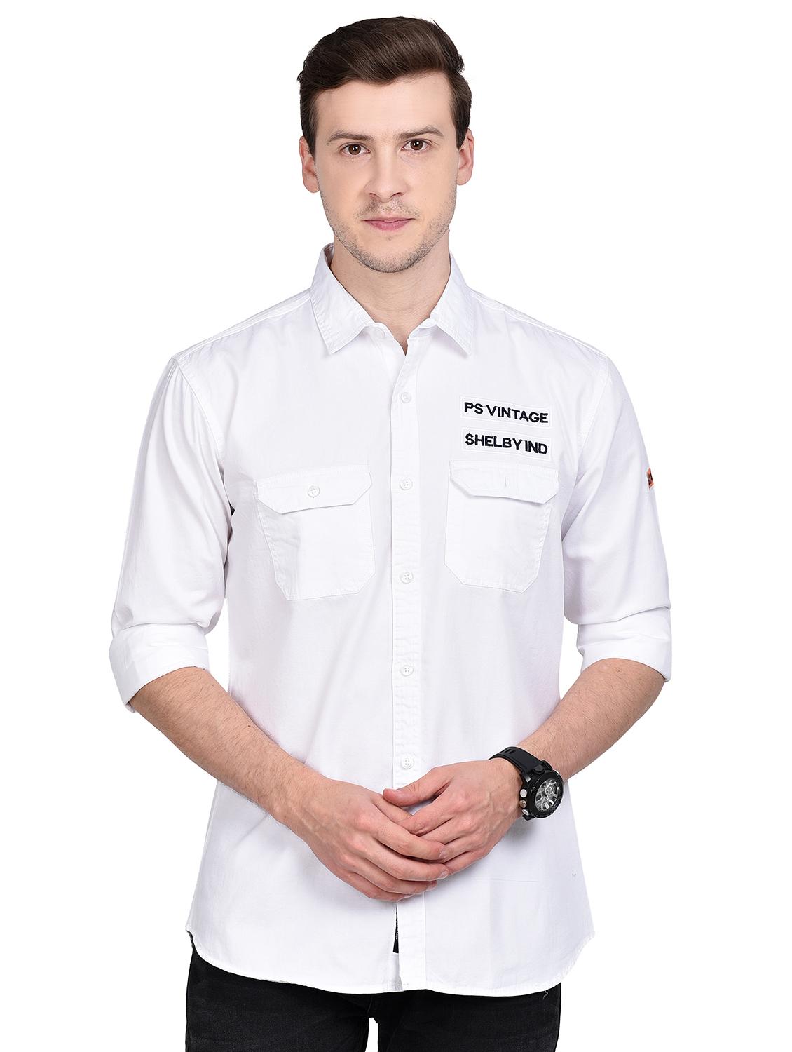 white solid casual shirt - 17744246 - Zoom Image - 1