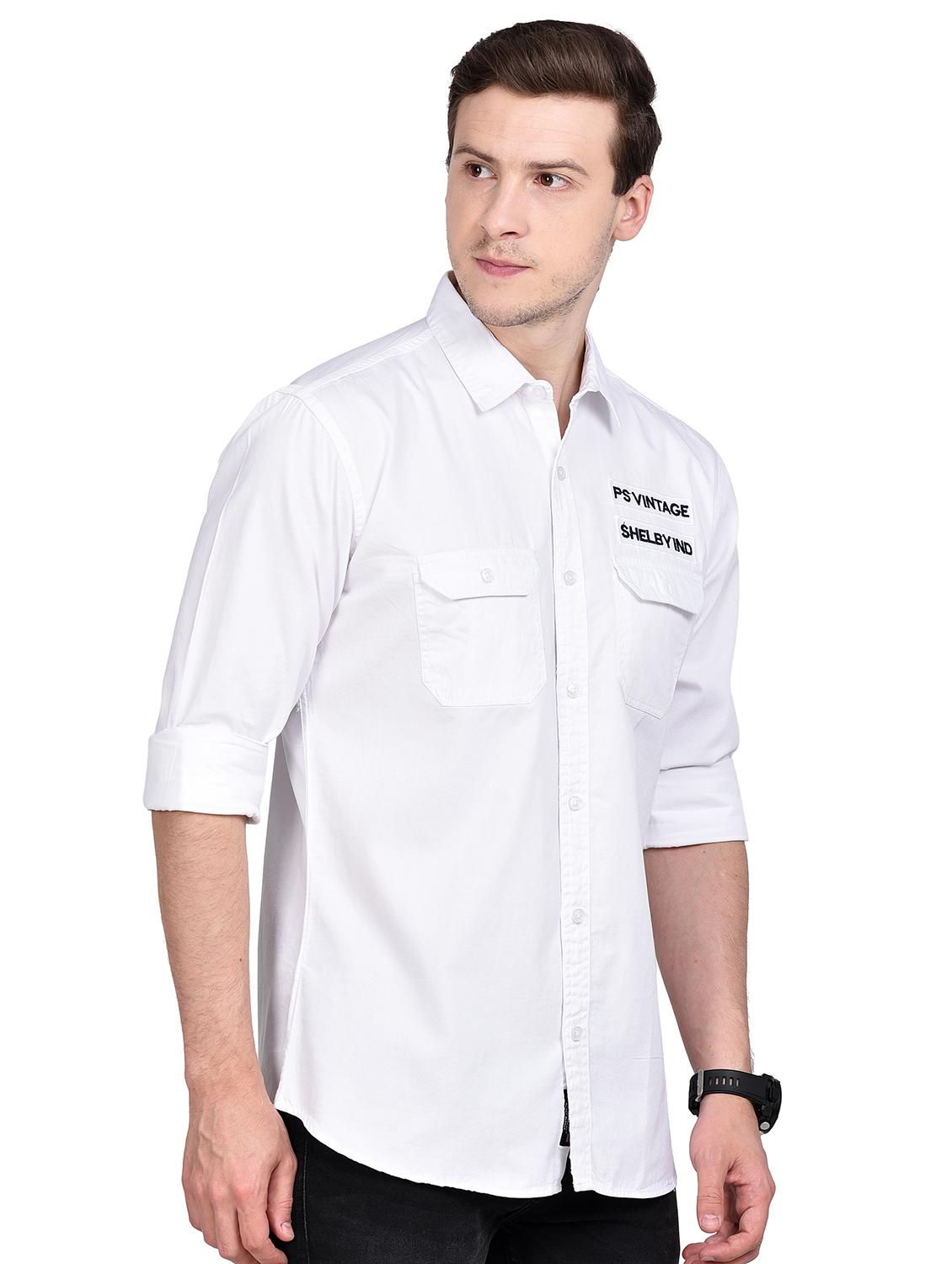 white solid casual shirt - 17744246 - Zoom Image - 2