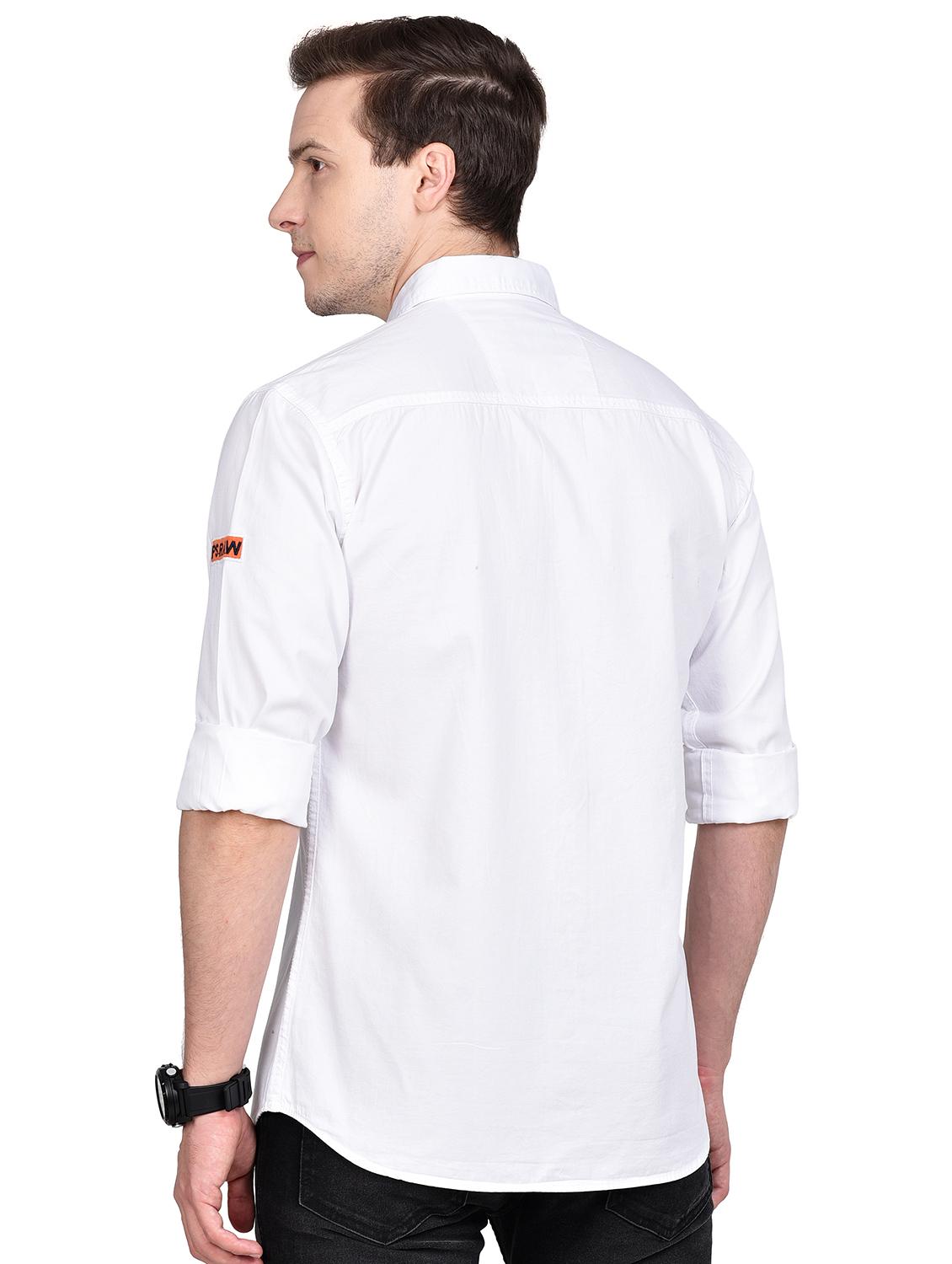 white solid casual shirt - 17744246 - Zoom Image - 3