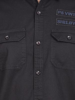 black solid casual shirt - 17744247 - Standard Image - 5