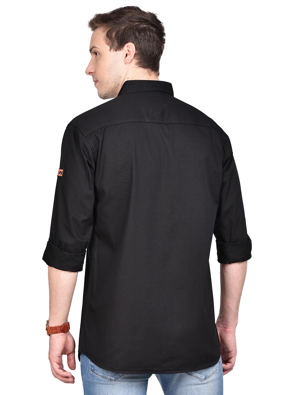 black solid casual shirt - 17744247 - Zoom Image - 3