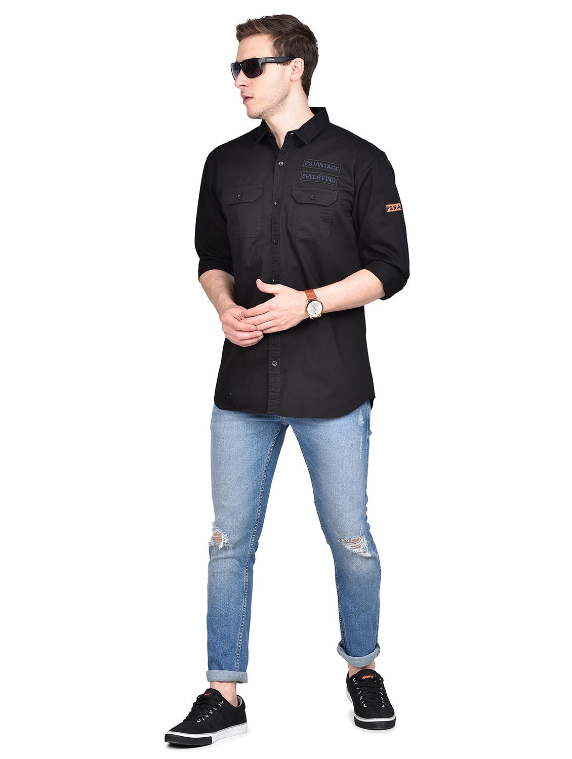 black solid casual shirt - 17744247 - Zoom Image - 4