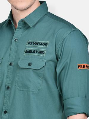 blue solid casual shirt - 17744248 - Standard Image - 5