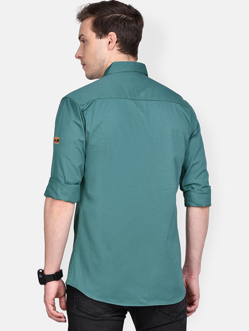 blue solid casual shirt - 17744248 - Zoom Image - 3