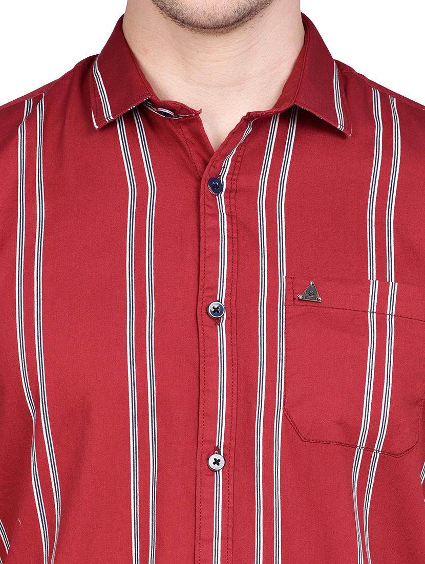 maroon striped casual shirt - 17744257 - Zoom Image - 5