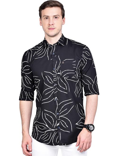 black printed casual shirt - 17744258 - Standard Image - 1