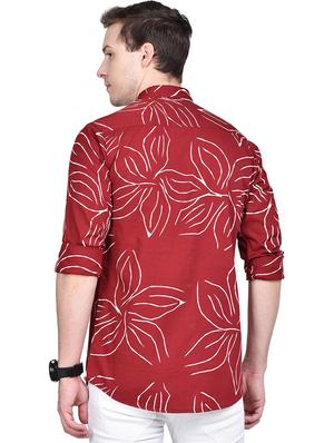 maroon printed casual shirt - 17744259 - Standard Image - 3