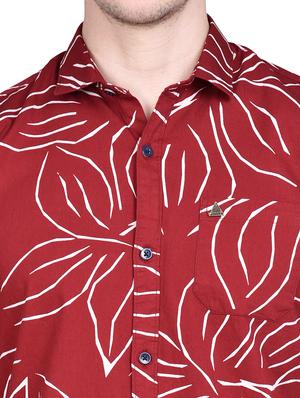 maroon printed casual shirt - 17744259 - Standard Image - 5