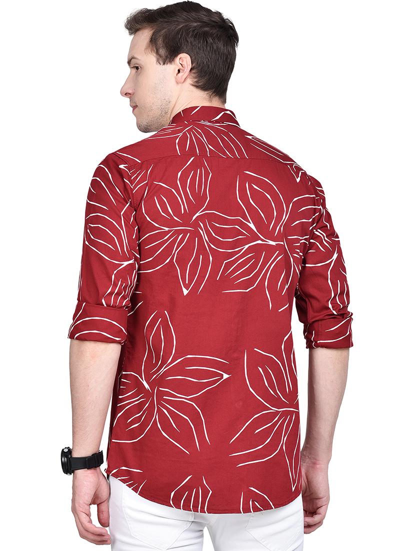maroon printed casual shirt - 17744259 - Zoom Image - 3