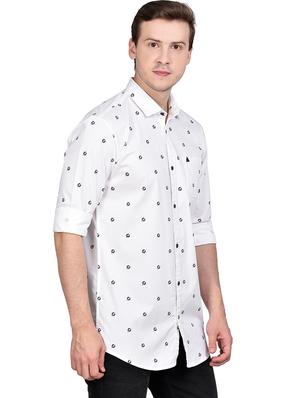 white printed casual shirt - 17744260 - Standard Image - 2