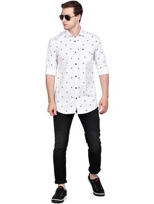 white printed casual shirt - 17744260 - Standard Image - 4