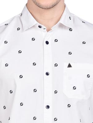 white printed casual shirt - 17744260 - Standard Image - 5