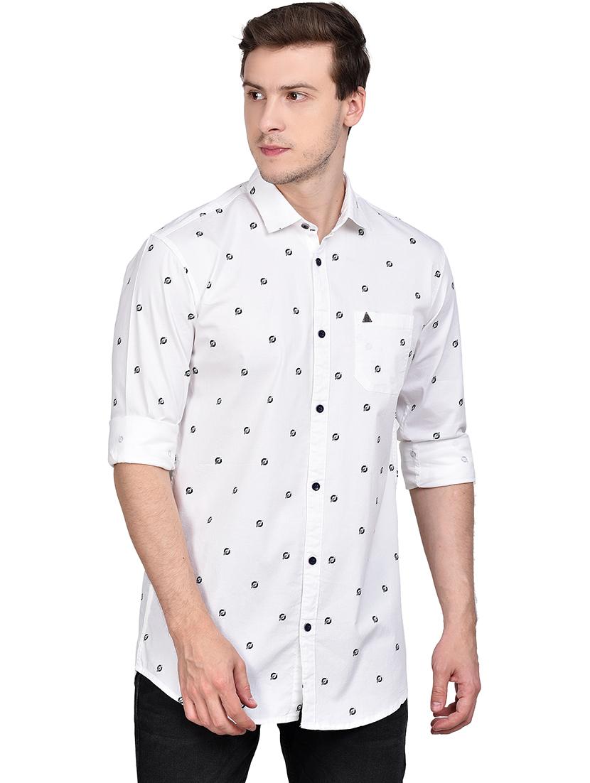 white printed casual shirt - 17744260 - Zoom Image - 1