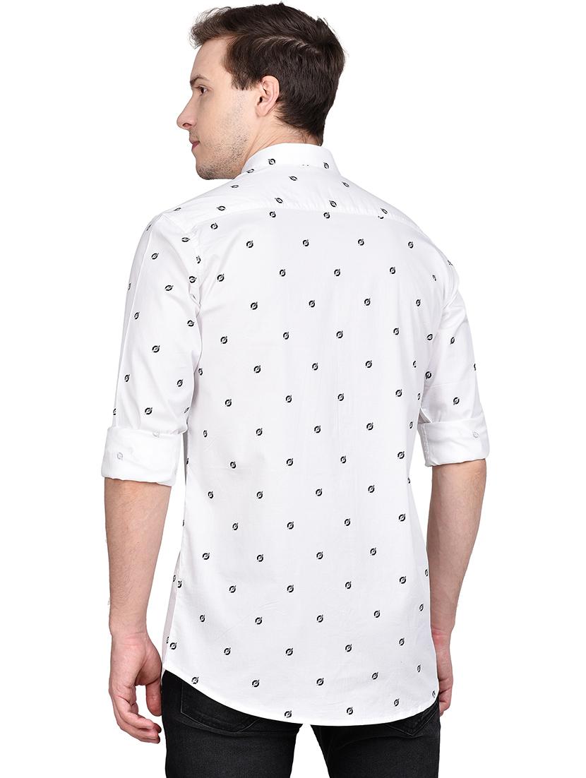 white printed casual shirt - 17744260 - Zoom Image - 3