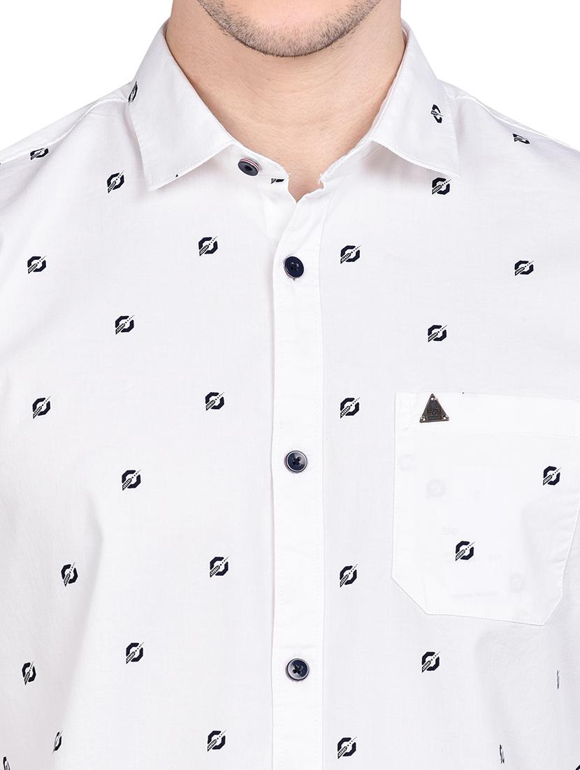 white printed casual shirt - 17744260 - Zoom Image - 5