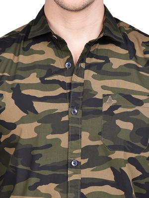 olive green camouflage casual shirt - 17744261 - Standard Image - 5