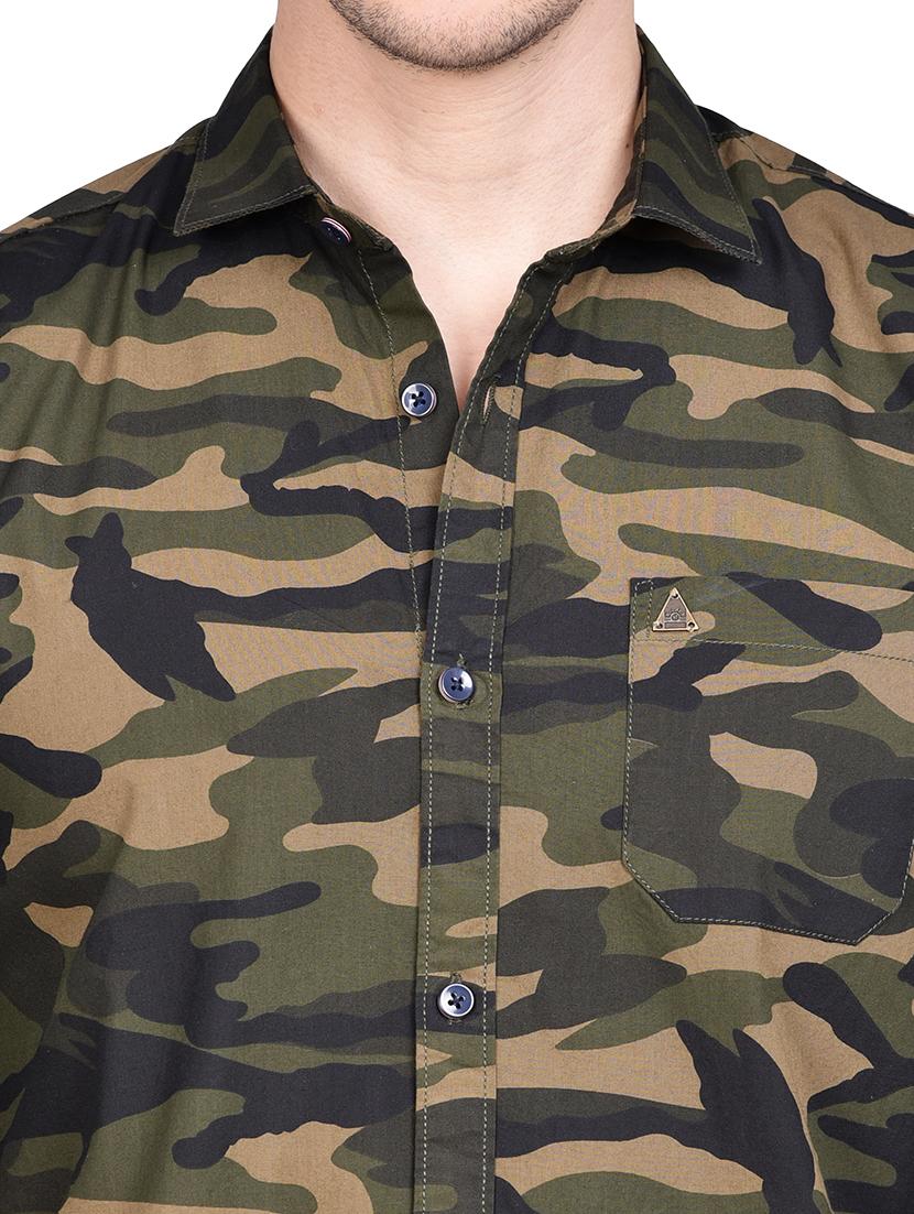olive green camouflage casual shirt - 17744261 - Zoom Image - 5