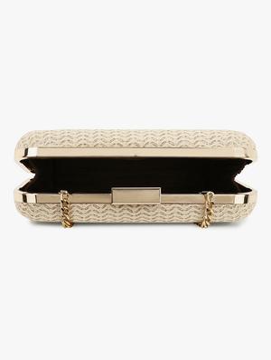 gold silk box clutch - 17744262 - Standard Image - 3