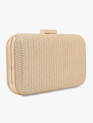 gold silk box clutch - 17744262 - Standard Image - 4