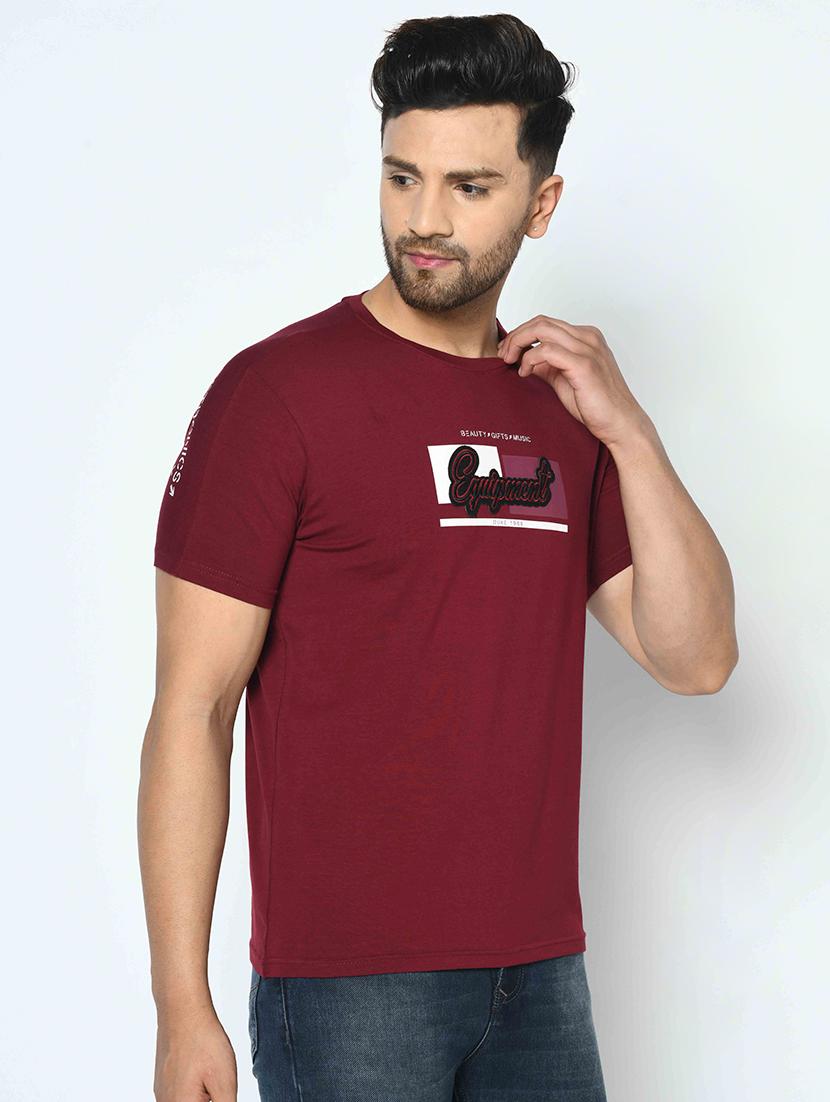 maroon printed t-shirt - 17745730 - Zoom Image - 2