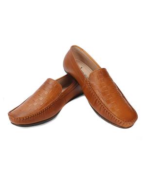 beige leather slip on loafers - 17746222 - Standard Image - 4