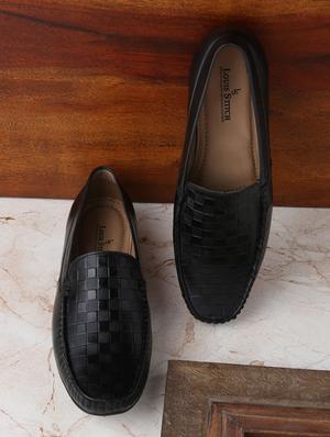 black leather slip on loafers - 17746223 - Standard Image - 2
