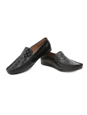 black leather slip on loafers - 17746223 - Standard Image - 3