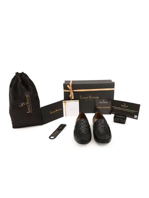 black leather slip on loafers - 17746223 - Standard Image - 5