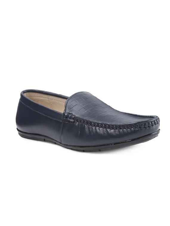 blue leather slip on loafers - 17746225 - Zoom Image - 1