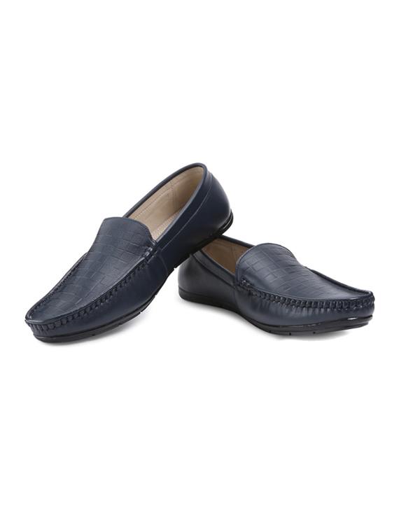blue leather slip on loafers - 17746225 - Zoom Image - 3