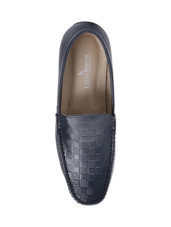 blue leather slip on loafers - 17746225 - Zoom Image - 4