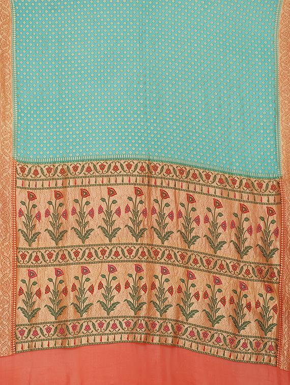 zari work banarasi saree with blouse - 17748098 - Zoom Image - 4