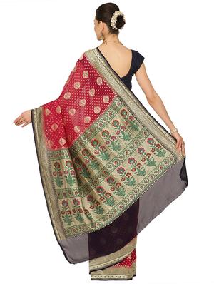 zari work banarasi saree with blouse - 17748099 - Standard Image - 2