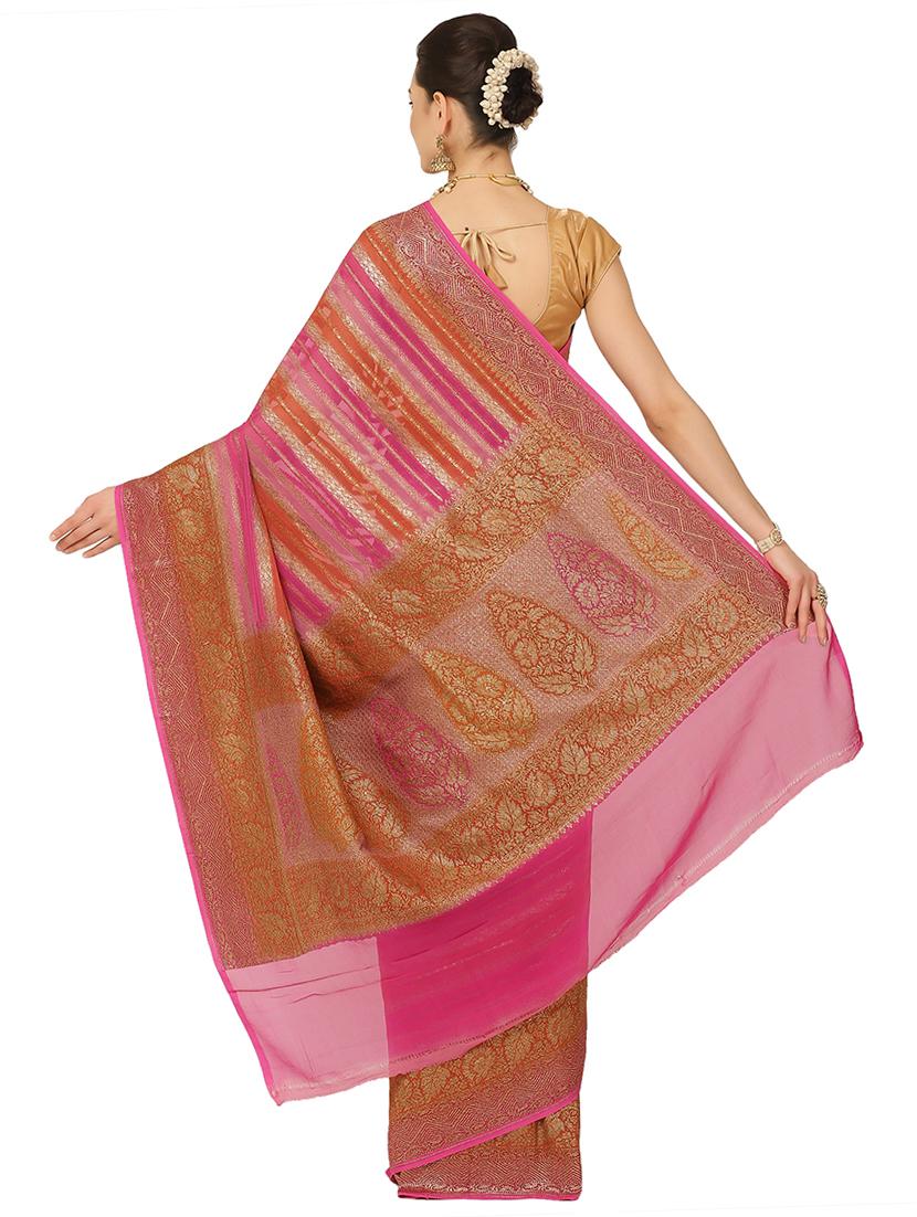 zari work banarasi saree with blouse - 17748103 - Zoom Image - 2