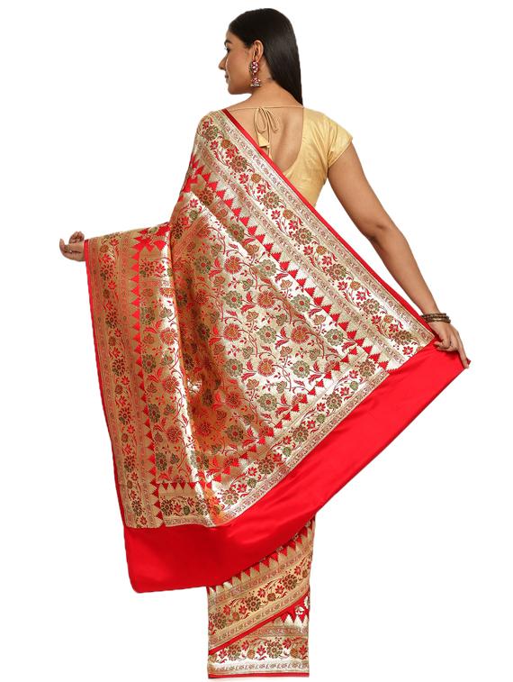 zari work banarasi saree with blouse - 17748412 - Zoom Image - 2