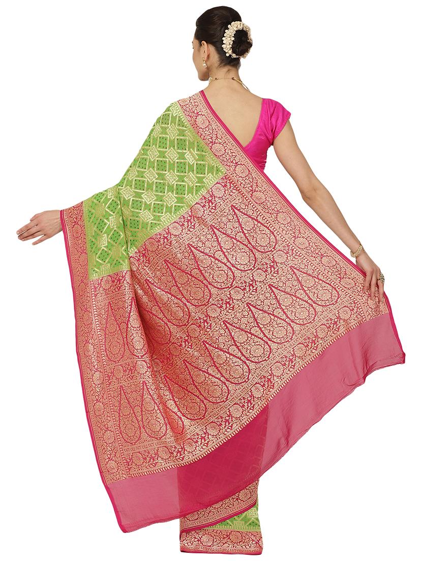 zari work banarasi saree with blouse - 17748535 - Zoom Image - 2