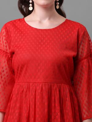 bell sleeved dobby top - 17748599 - Standard Image - 5