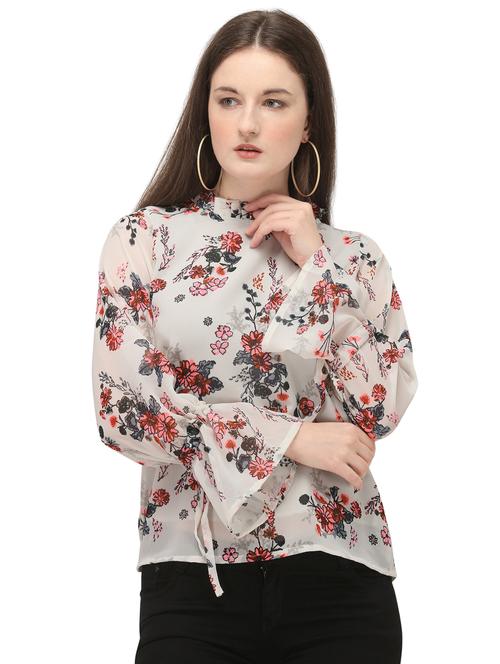 bell sleeved floral top - 17748611 - Standard Image - 1