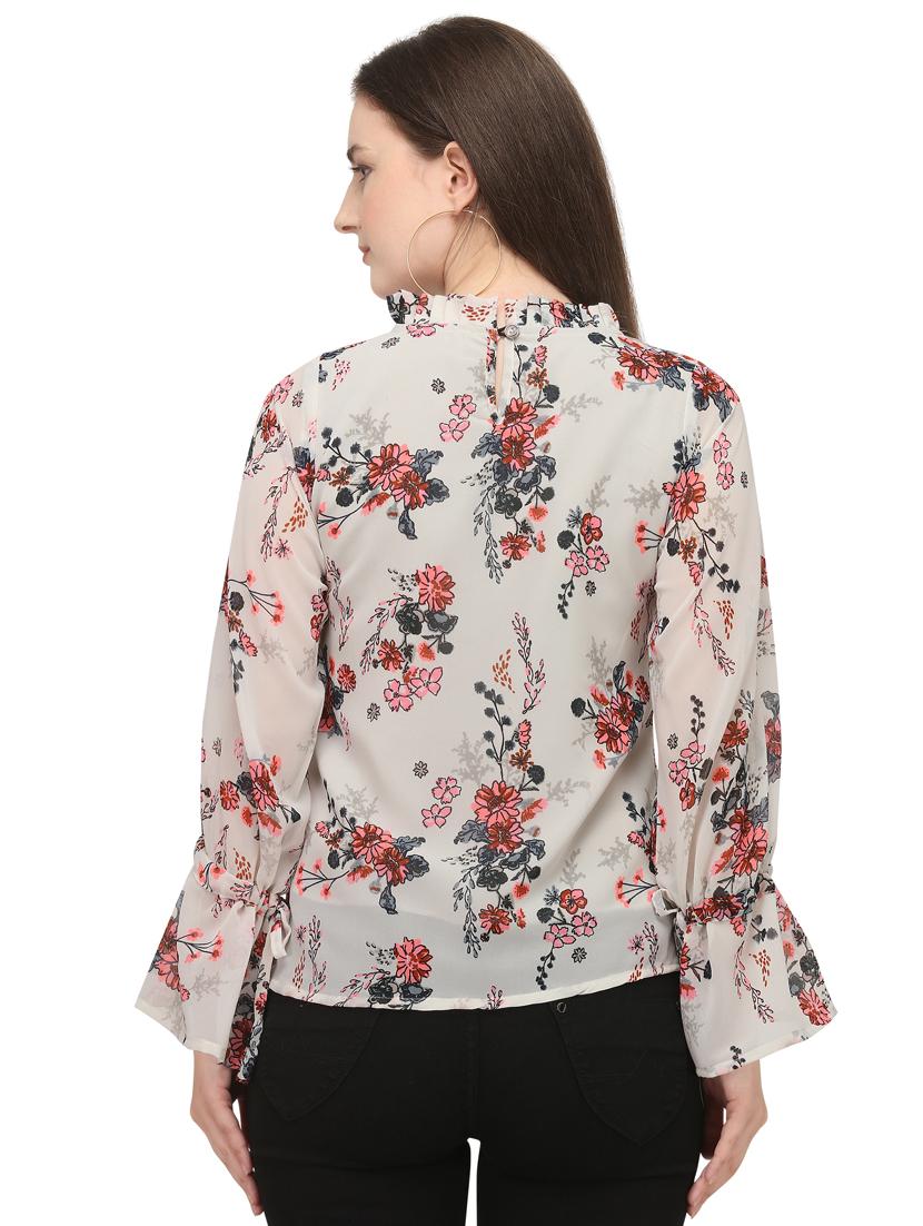 bell sleeved floral top - 17748611 - Zoom Image - 3