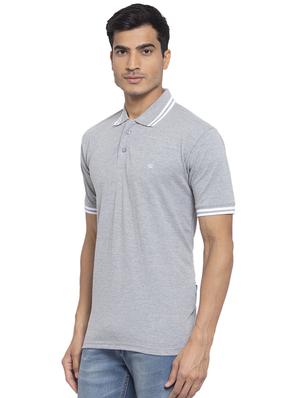 grey solid polo t-shirt - 17749282 - Standard Image - 2
