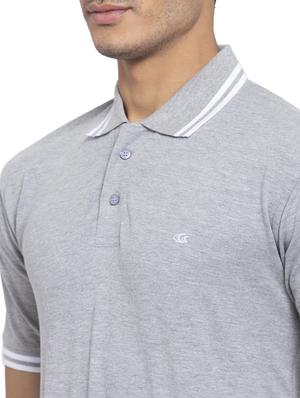 grey solid polo t-shirt - 17749282 - Standard Image - 5