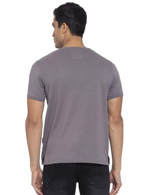 grey chest print t-shirt - 17749291 - Standard Image - 3