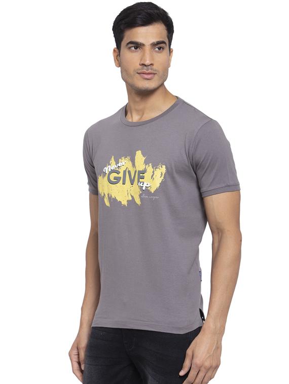grey chest print t-shirt - 17749291 - Zoom Image - 2